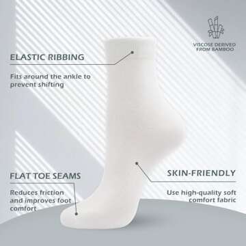 SERISIMPLE Women Thin Bamboo Socks Crew Lightweight Above Ankle Casual Dress Sock For Ladies Bootie ...