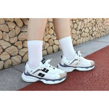 SERISIMPLE Women Thin Bamboo Socks Crew Lightweight Above Ankle Casual Dress Sock For Ladies Bootie Trouser 5 Pairs (White, Large)