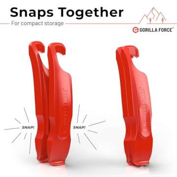 Gorilla Force Ultra Strong Bike Tire Levers | 4 Pack | Lava Red