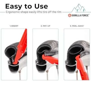 Gorilla Force Ultra Strong Bike Tire Levers | 4 Pack | Lava Red