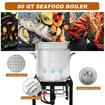 Creole Feast 80 Qt Seafood Boil Kit with Burner