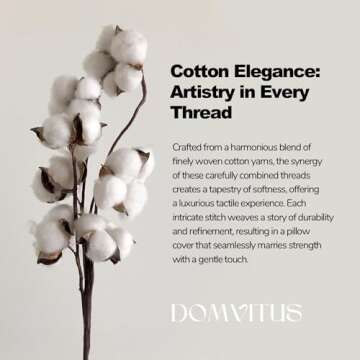 DOMVITUS Floral Pillow Cover - Elegant Couch Accent