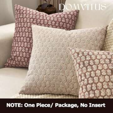 DOMVITUS Floral Pillow Cover - Elegant Couch Accent
