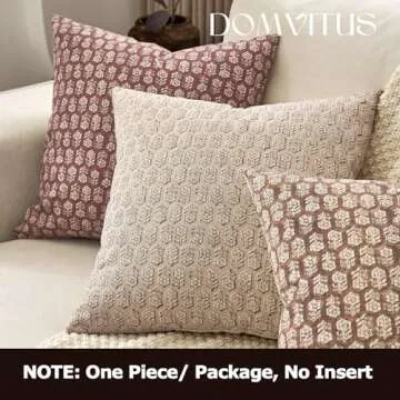 DOMVITUS Floral Pillow Cover - Elegant Couch Accent