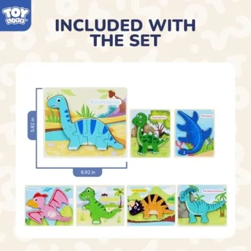 Dinosaur Puzzle Set for Toddlers Ages 2-4 - Educational Fun
