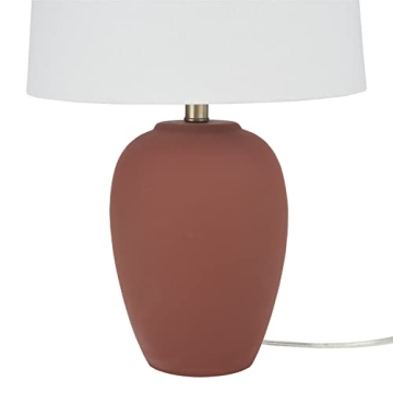 Nourison 23" Rust Orange Ceramic Pot Table Lamp