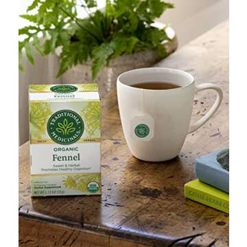 Traditional Medicinals Organic Fennel Herbal Tea, Promotes Digestive Health, (Pack of 1) - 16 Tea Bags
