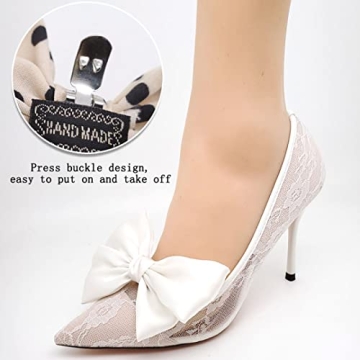 Elegant Tsangbaby Satin Bow Shoe Clips for Women