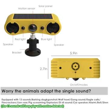 HULPPRE Solar Outdoor Motion Sensor Alarm with 13 Sounds