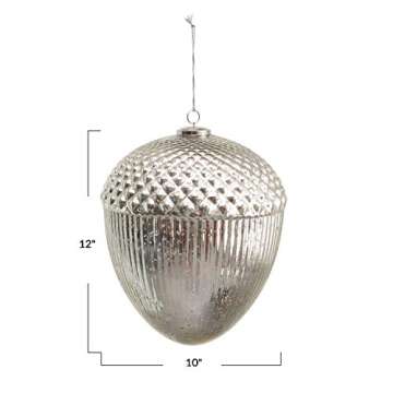 Creative Co-Op Mercury Acorn Ornament for Christmas