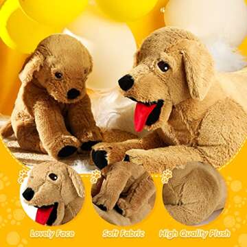 Civaner 2 Pcs Dog Stuffed Animals Plush Soft Cuddly Golden Retriever Plush Toys Large Stuffed Animals Puppy Dog Toy for Birthday Party, 27.6 Inch and 13.8 Inch