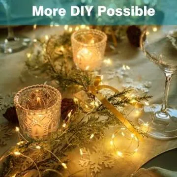 4 Pack Fairy Lights Battery Operated with Remote, Each 39Ft 120LED Battery Powered String Lights with Timer, 8 Modes Waterproof Twinkle Christmas Lights for Bedroom Party Indoor Mason, Warm White