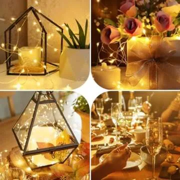 4 Pack Fairy Lights Battery Operated with Remote, Each 39Ft 120LED Battery Powered String Lights with Timer, 8 Modes Waterproof Twinkle Christmas Lights for Bedroom Party Indoor Mason, Warm White