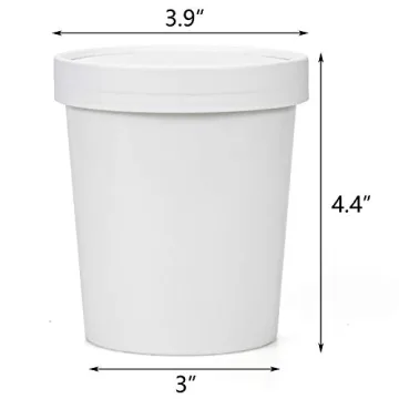 Hedume Paper Ice Cream Cups 60 Pack with Lids