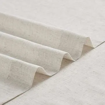 Vision Home Natural Pinch Pleated Semi Sheer Curtains Textured Linen Blended Light Filtering Window Curtains 84 inch for Living Room Bedroom Patio Pinch Pleat Drapes with Hooks 1 Panel 84" Wx84 L