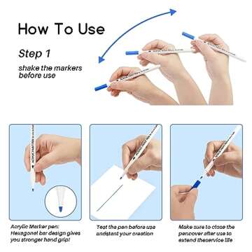 TBC Acrylic Paint Pen Set - 36 Vibrant Colors for Crafts