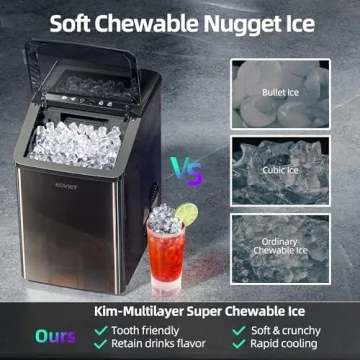 KOVIET Nugget Ice Maker - 40 lbs Soft Chewable Ice
