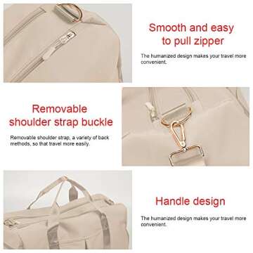 Stylish Waterproof Gym Bag with Shoe Compartment for Women