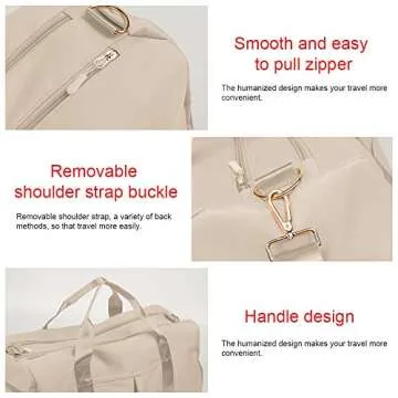 Stylish Waterproof Gym Bag with Shoe Compartment for Women