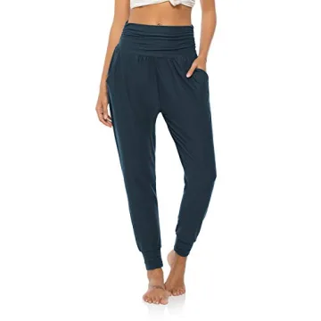 DIBAOLONG Womens Yoga Sweatpants Loose Workout Joggers Pants Comfy Lounge Pants with Pockets Navy M