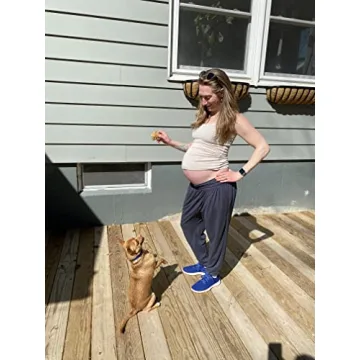 DIBAOLONG Womens Yoga Sweatpants Loose Workout Joggers Pants Comfy Lounge Pants with Pockets Navy M