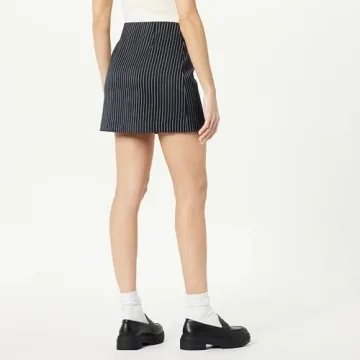 The Drop Women’s Caen Mini Skirt in Navy Pinstripe