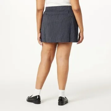 The Drop Women’s Caen Mini Skirt in Navy Pinstripe