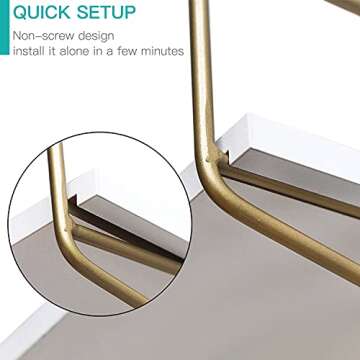 BOLUO Gold Wall Shelf Bathroom Shelves - Bedroom Kitchen Living Room Modern Book Shelf Floating Shelves 24 inch (610-G)