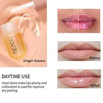 Lip Plumper,Derol Lip Plumper,Natural Lip Plumper,Lip Serum Lip Plumping Lip Gloss,Syrup Cosmetics Lip Plumper Day and Night