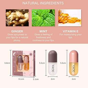 Lip Plumper,Derol Lip Plumper,Natural Lip Plumper,Lip Serum Lip Plumping Lip Gloss,Syrup Cosmetics Lip Plumper Day and Night