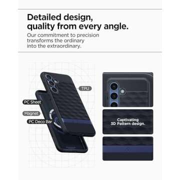 Spigen Parallax MagFit Designed for Galaxy S25 Plus Case [Wireless Charging] (2025) - Navy Violet