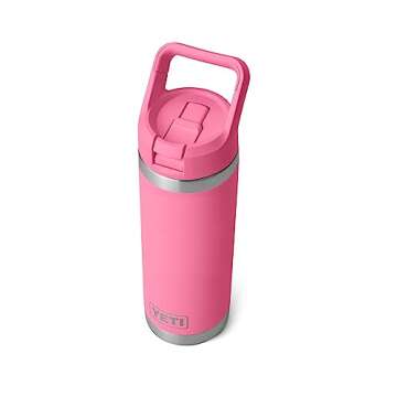 YETI Rambler 18 oz Bottle, Vacuum Insulated, Stainless Steel with Straw Cap, Harbor Pink