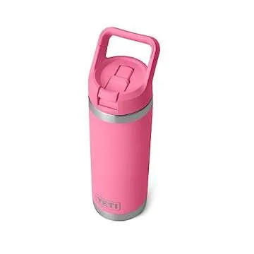YETI Rambler 18 oz Bottle, Vacuum Insulated, Stainless Steel with Straw Cap, Harbor Pink