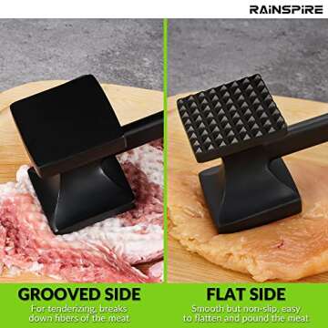 Rainspire Heavy Duty Meat Tenderizer Hammer for Perfect Meat