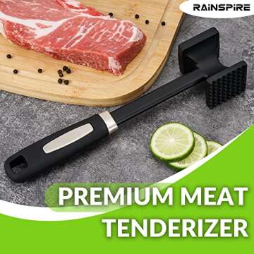 Rainspire Heavy Duty Meat Tenderizer Hammer for Perfect Meat