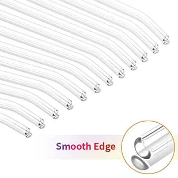 Durable 12 Pack Reusable Glass Straws for Sipping