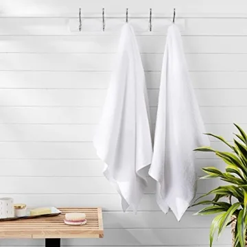 Amazon Basics Oversize Bath Towels, Quick-Dry, Eco-Friendly