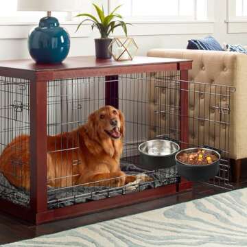 2 Pack Dog Crate Water Bowl No Spill, Black Dog Crate Bowls Hanging, Stainless Steel Dog Crate Water...