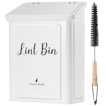 SUBEKYU Metal Magnetic Lint Bin for Laundry Room, Space-Saving and Stylish