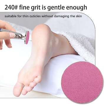 Rolybag Sanding Paper Discs and Metal Nail Drill Bit 25mm Pink Pedicure Disc 100Pcs Replacement Sand...