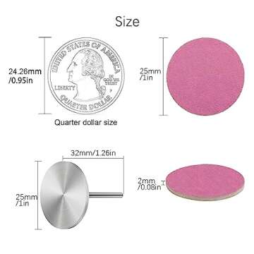 Rolybag 100 Pink Sanding Discs for Pedicures and Crafts