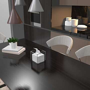 Clear Roll Tissue Box Holder with Cover Facial Tissue Dispenser Box Case for Countertop,Clear Plastic Dryer Sheet Container Napkin Organizer for Bathroom Kitchen Home,Square