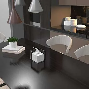 Clear Roll Tissue Box Holder with Cover Facial Tissue Dispenser Box Case for Countertop,Clear Plastic Dryer Sheet Container Napkin Organizer for Bathroom Kitchen Home,Square