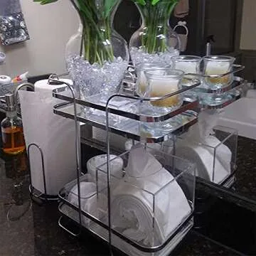 Clear Roll Tissue Box Holder with Cover Facial Tissue Dispenser Box Case for Countertop,Clear Plastic Dryer Sheet Container Napkin Organizer for Bathroom Kitchen Home,Square