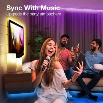 DAYBETTER LED Strip Lights 100ft, Smart Lighting with App Remote Control, RGB LED Lights for Bedroom, Music Sync Color Changing for Room Home Decor Party (1 Roll)