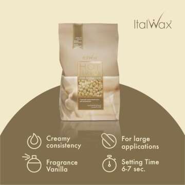 Italwax White Chocolate - 1kg / 2.2lb - Hard wax beads for hair removal - Natural formulation ideal for all skin type - Vanilla aroma - Recommended for Bikini Area and Armpits
