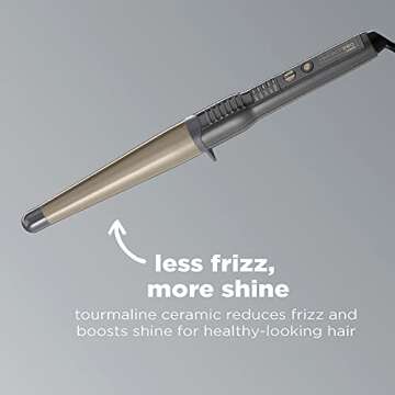INFINITIPRO BY CONAIR Tourmaline Ceramic 1 1/4-Inch to 3/4-Inch Curling Wand, Tapered wand produces ...