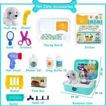 Kids Pet Care Doctor Kit Play Set - 16 Pcs