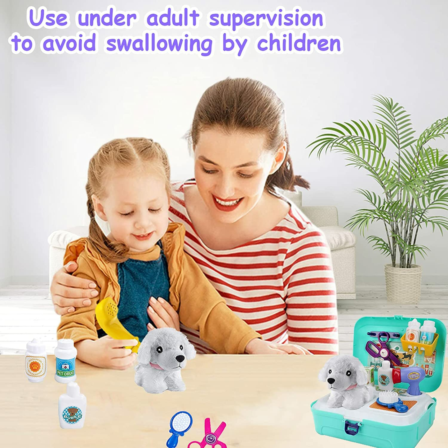 Kids Pet Care Doctor Kit Play Set - 16 Pcs