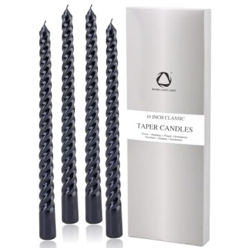 Elegant Black Taper Candles Set of 4 for All Occasions